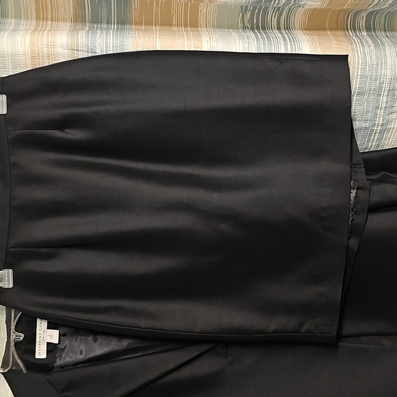 Josephine Chaus Petite Black Silk Suit Blazer/Skirt Set - Picture 1 of 9